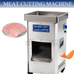 Trancheuse à viande commerciale en acier inoxydable, Machine électrique de découpe de viande fraîche de haute puissance