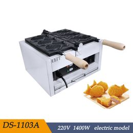 Commercial antiadhésif 3 pièces électrique Taiyaki poisson gaufrier Machine poisson gâteau moule Taiyaki poisson oeuf gâteau fabricant Machine