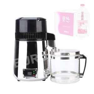 Máquina destiladora de agua pura comercial, filtro purificador, tarro de vidrio de acero inoxidable, familia de filtros de carbono, 4L