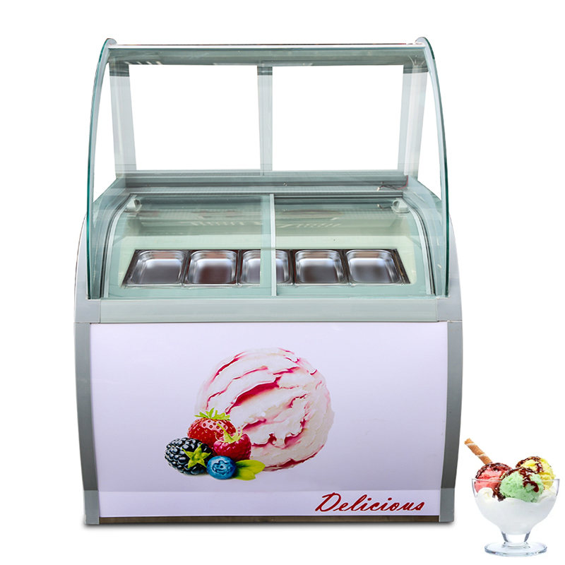 Vetrina refrigerata commerciale per gelato Vetrina per ghiaccioli di grande capacità Vetrina per porridge di ghiaccio Macchina per la conservazione del gelato 200W