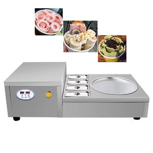 Machine commerciale simple de petit pain de crème glacée frite par casserole avec 4 réservoirs fabricant de yaourt frit