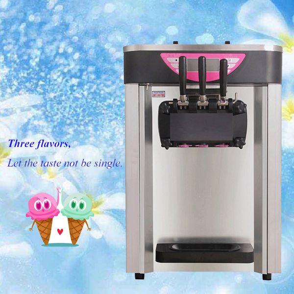 Machine à crème glacée molle commerciale 21-26L/H machines à cône de crème glacée faites maison douces 110 V/220 V 2000 W