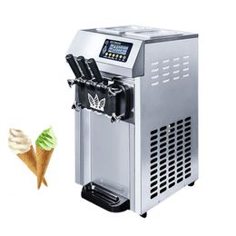 Commerciële Soft Ice Cream Machine Benchtop Ice Cream Makers Desktop 3 Smaak Zoete Kegels Productiemachine