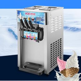 Fabricant de crème glacée molle commerciale Machine LCD affichage bureau en acier inoxydable saveurs de crème glacée 1200W