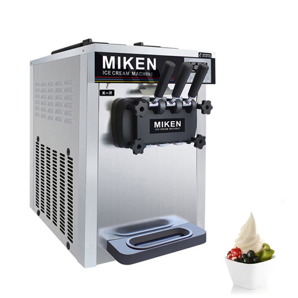 Máquina para hacer helados suaves comerciales, 3 sabores, fabricantes de helados de cono dulce de escritorio