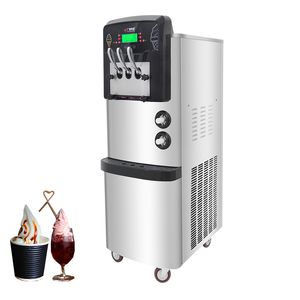 Commercial Soft Serve Ice Cream Machine Elektrische Dubbele compressor Verticale zoete kegelmakers 220V