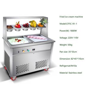 Machine commerciale de casserole de glace de congélateur de Machine de crème glacée frite d'acier inoxydable avec le dégivrage pour la fabrication de délicieux rouleaux de crème glacée