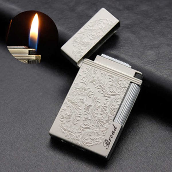 Allume-cigare à flamme ouverte Ultra mince, meule gonflable en butane, Miaoyin, briquet coupe-vent en métal, gadget pour hommes ZSL2