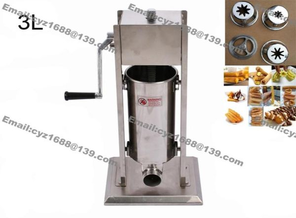 Utilisation commerciale 3L Manuel à la main Home Churrera Churro Churro Maker Churreras Churros Machine avec 4PCS NOZZLES9736197