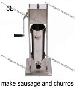 Utilisation commerciale 5L en acier inoxydable CRANK Saucisse vertiacale et churros Maker Machine7387022