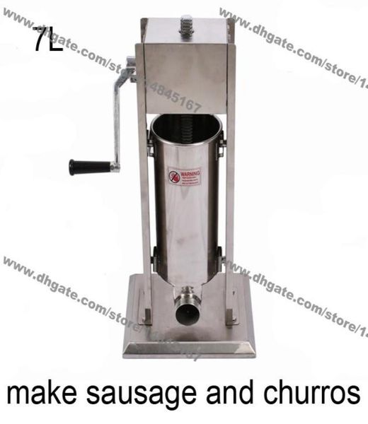 Machine à remplir les saucisses et les Churros à manivelle verticale en acier inoxydable, 7l, à usage Commercial, 9301184