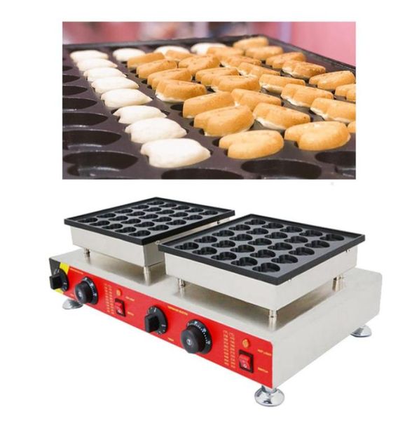 Uso comercial Electric Poffertjes Maker Machine 110V 220V Mini Heart Pancake Waffle Baker Pan Making Grill7491529