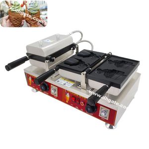 Gratis verzending commercieel gebruik anti-stick 110v 220V elektrische 4 stks open mond Japanse vis ijs Taiyaki maker bakkers machine ijzer