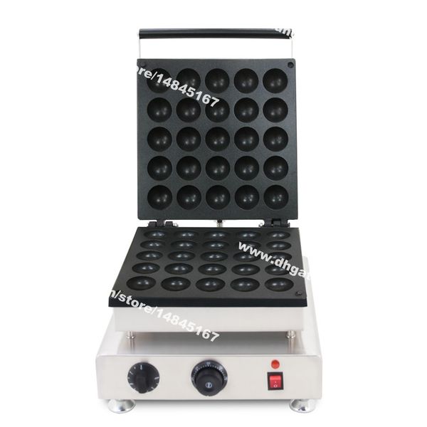 Uso comercial Antiadherente 110v 220v Eléctrico 25pcs 5cm Donut Ball Waffle Maker Máquina Baker Iron