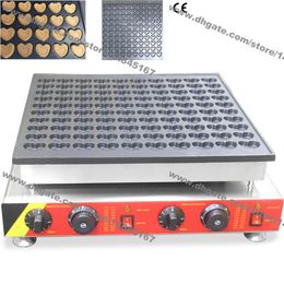 Livraison Gratuite Usage Commercial Antiadhésif 110v 220v Électrique 100pcs Néerlandais Poffertjes Mini Coeurs Pancake Machine Baker Maker Fer