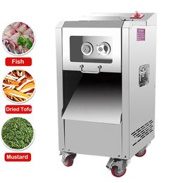 Cortador de verduras comercial, rebanador eléctrico de carne fresca, máquina cortadora de carne de acero inoxidable, trituradora, máquina para cortar en cubitos