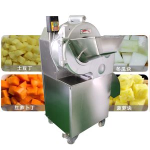Commerciële groentesnijdermachine voor aardappelen radijs radijs knoflook uien pepers pepers vlees plakjes versnipperde dicers machine