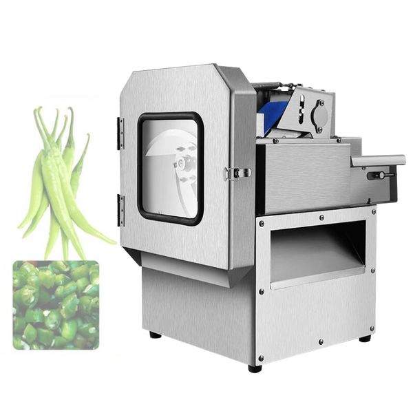 Rebanada comercial de verduras triturada cortada en secciones Máquina cortadora de verduras de conversión de doble frecuencia