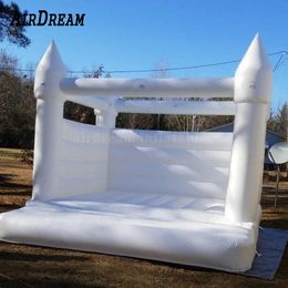 Casa de rebote blanca comercial, castillo hinchable de boda inflable, castillo gorila para niños adultos para fiesta con soplador, envío gratis