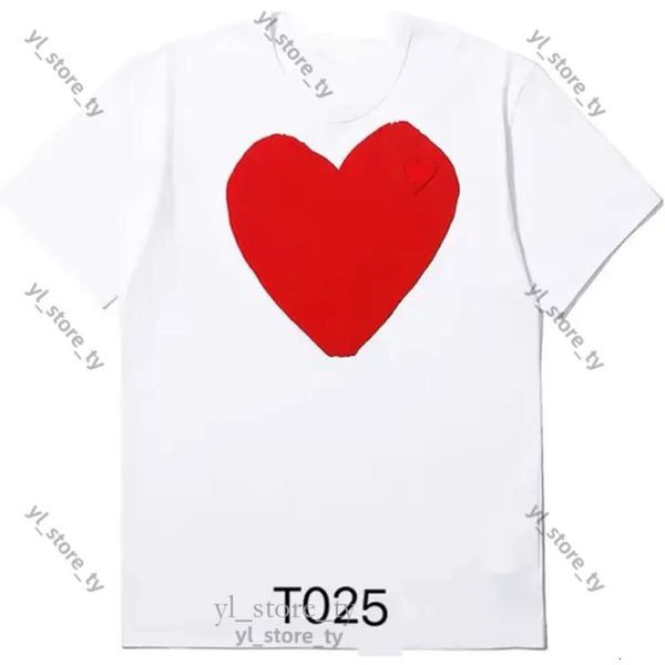 Commes des garcon Designer Mens T-shirt japonais Love rouge Commes t-shirtwomens Complete Label Tshirt Badge broderie CORDEM