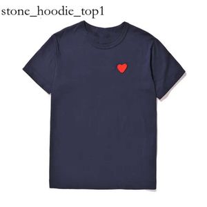 Commes des garcon Designer Tshirt Red Heart Rouge Men et Femelle Couple Femelle Clg Cdgs Cdgs T-shirt Loose Coton sec et Coton Broidé