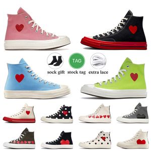 Commes Des Garcons x Classic 70 Designer Casual Canvas Schoenen Chucks Taylors Dames Heren Platte Trainers Jaren 1970 OG Hoge Multi-Hart Wit Zwart Vintage Lage Top Sneakers