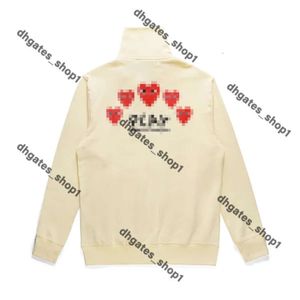 Commes sweat à capuche pour hommes en vrac veste zipper sweat-shirt red coeur cdg sweat à sweat standard et pull en polaire femme garcons grenouille à manches longues cardigan wingan 284