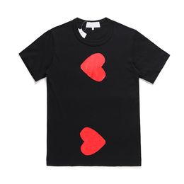 Commes petit coeur rouge hommes t-shirt jouer 2022 nouveau Style européen et américain chemises CDG Couple manches courtes amoureux t-shirt