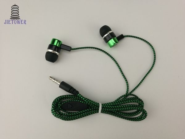 Commun pas cher serpentine armure tresse câble casque écouteurs casque oreillette ventes directes par les fabricants bleu vert cp-13 100 pièces