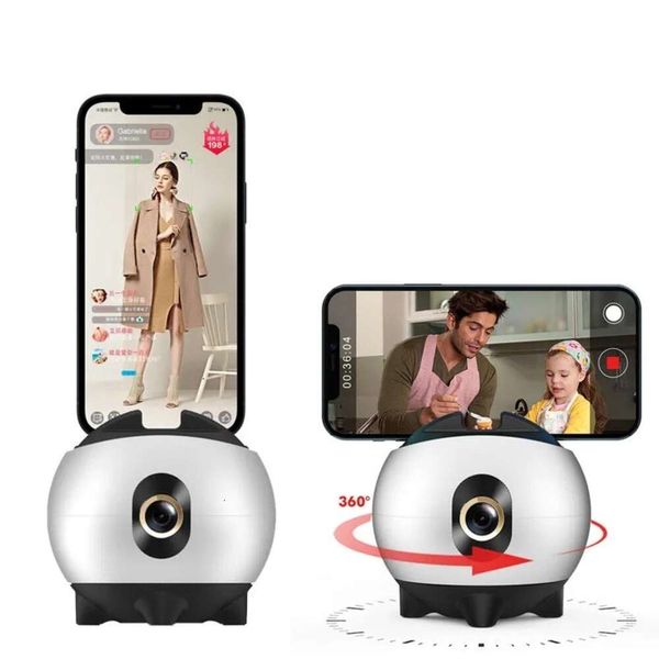 Support de téléphone avec suivi automatique du visage à 360 °, rotation automatique, pas besoin de Bluetooth/application, pour réunion de danse mobile