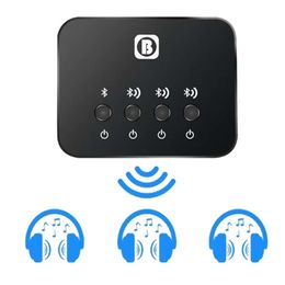 Communicatie Bluetooth voor 3 stuks draadloze oortelefoon die samenwerken Audio Spliter Zender Splitter Adapter Muziekontvanger delen