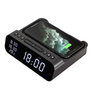 Comunicaciones Reloj despertador digital Inalámbrico 30W Probador de temperatura Estación de carga USB C para Iphone Samsung Xiaomi