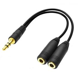 Adaptador de conector de auriculares para comunicaciones, divisor en Y de audio estéreo (sonido de alta fidelidad), macho a 2 puertos hembra de 3,5mm