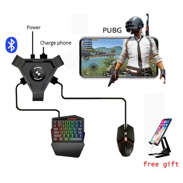 Comunicaciones para juegos FPS PUBG COD adaptador convertidor de mando de juegos móvil usando teclado ratón juego en teléfono Universal