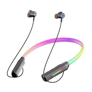 Communications éclairage Bluetooth 5.0 casque suspendu tour de cou casque sans fil appel Intelligent pour Apple Xiaomi Huawei universel