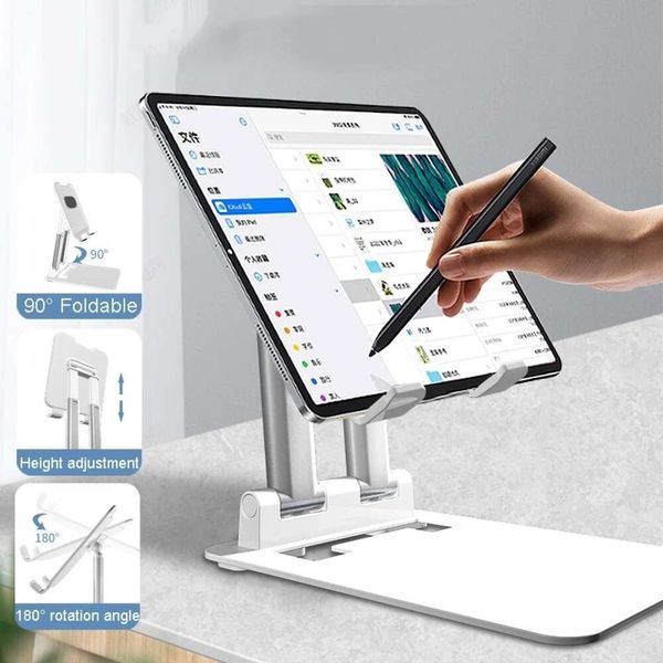 Support de tablette PC en métal, Support de bureau pliable et extensible avec Double Support pour Ipad Huwai Samsung Xiaoim Pad