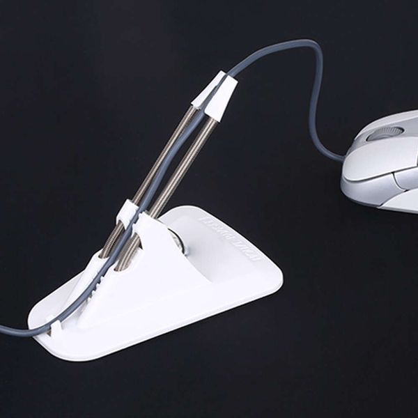 Clip de cordon de Gamer professionnel, support de câble, fixateur de ligne, élastique blanc et noir pour souris de jeu