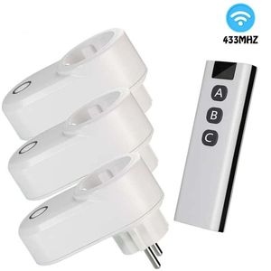 Communicatie Smart Plug Wifi-aansluiting met afstandsbediening 433 mhz zender 220 V 15A Programmeerbare stopcontactschakelaar voor led/verlichting