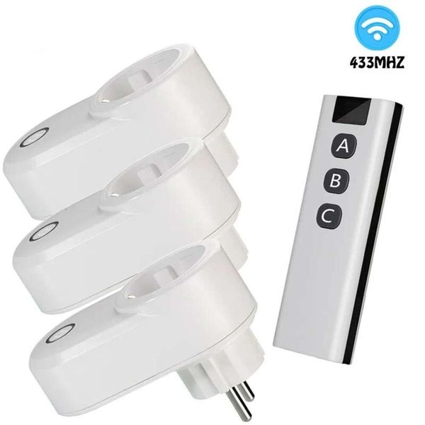 Prise intelligente de communication Wifi avec télécommande, émetteur 433 MHz, interrupteur de prise électrique programmable 220 V 15 A pour LED/éclairage