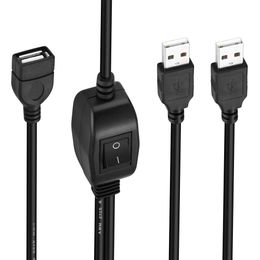 Divisor de comunicaciones hembra A doble USB 2,0 tipo A macho con interruptor Y divisor Cable de datos lámina + trenzado blindado para impresora