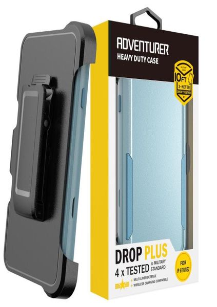 Commuter 3 en 1 Heavy Duty Adventurer Cases Defender Robot Dur Robuste avec Blet Clip Emballage de vente au détail pour iPhone 14 13 12 11 Pro Ma2320894