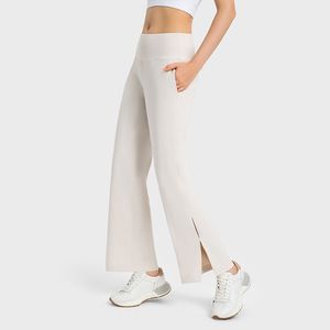 Commuter Loungeful L-w030 Pantalon évasé léger Pantalon de yoga taille haute Pantalon de survêtement à jambes larges doux pour la peau Pantalon respirant évacuant la transpiration pour femme s