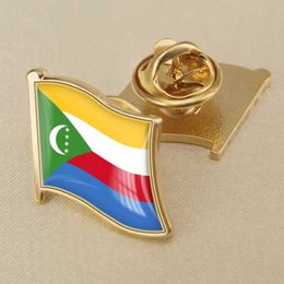 Comoros National Flag Crystal Resin Badge broche vlagbadges van alle landen ter wereld
