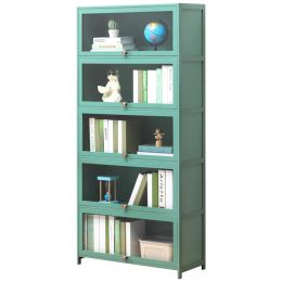 Étagères multicouches de salle de chambre compacte avec porte à revers transparente armoire de livre de chargement forte conception de gain de conception