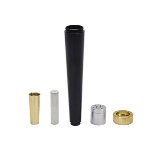 Pipes à fumer en métal à cône compact Détachable Portable en alliage d'aluminium Mini tuyau à main Tube de fumée Tabac Herb Porte-cigarette Accessoires de fumée Outils ZL0326epacket