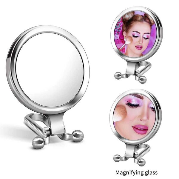 Miroirs compacts 1 Miroir de maquillage d'agrandissement portable pliable sur les deux côtés Bureau des ménages Q240509