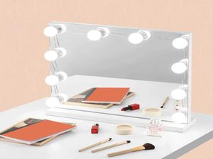 Espejos compactos 1 juego Autoadhesivo Maquillaje Luz Uniforme ABS 9 niveles Brillo DIY LED Vanity Mirror Lámpara de relleno para el hogar Kyle223689369