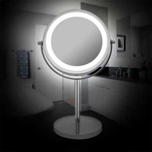 Miroirs compacts miroir de maquillage à LED 10x 7 pouces avec lumière de longe-magnifice lumineuse à 360 degrés à 360 degrés Q240509
