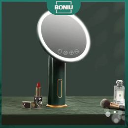 Miroirs compacts 3 couleurs LED vanité maquillage miroir lumière support rechargeable lumière voyage lampe portable avec interrupteur maquillage cosmétique table bureau 231120