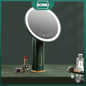 Miroirs compacts 3 couleurs LED vanité maquillage miroir lumière support rechargeable lumière voyage lampe portable avec interrupteur maquillage cosmétique table bureau 230823